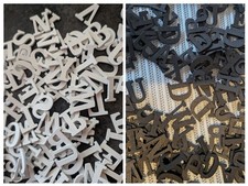 200 x Wooden Letters - Black or White 15mm Small Mini Laser Cut Alphabet&Letters