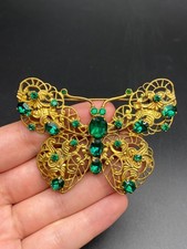 Vintage HUGE Czech 1930s Art Deco Butterfly Brooch