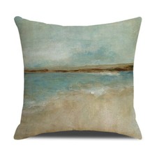 Landscape Blue Waves Beach Pillow Case Nature Ocean Oil Painting Cushion Covers