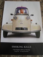 MESSERSCHMITT BUBBLE CAR SMOKING KILLS HAT THROUGH ROOF 1996 ADVERT A4 FILE 49
