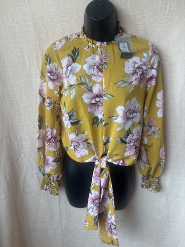 Mustard floral top - top, 6