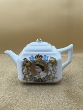 Norfolk China Queen England Miniature Teapot Queen Jubilee Sandringham