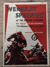 Wembley V New Cross Speedway Programme 23/09/37