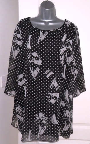 Soon ladies black mix - black, printed