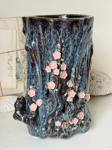 Large ceramic tree trunk vase - ceramic,