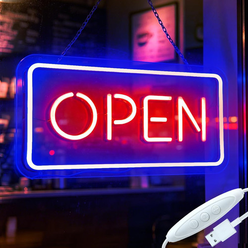 Open neon sign 8 - open, 16.5"x7.8"