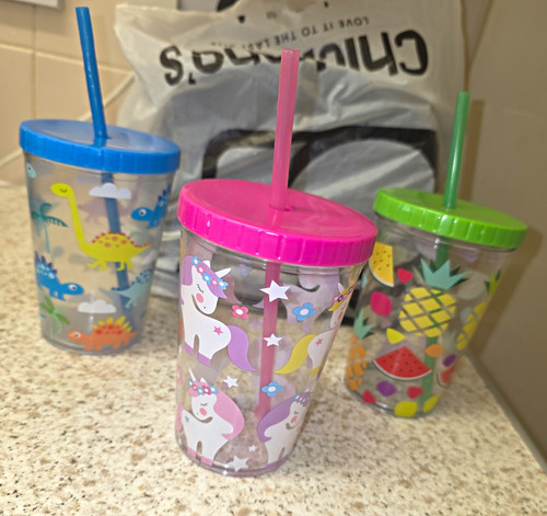Kids plastic tumblers 4l - 3x, 0.4l