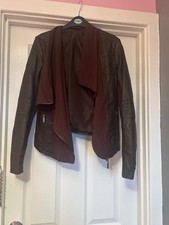 brown leather  jacket with