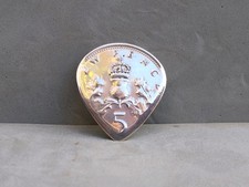 1978 Genuine old five pence Coin Pick.Electric / Acoustic Guitar. W/W FREE POST.