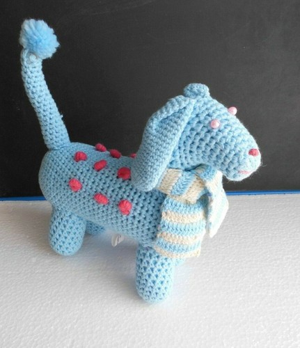 Blue knitted cotton 8ins dog