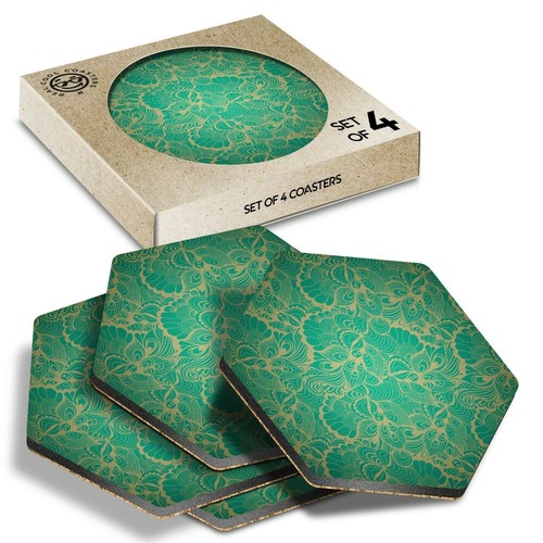 Hexagon coasters vintage - 4,