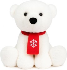 Christmas Plush Polar Bear Cuddly Soft Filled Toy Xmas Present Gift 15cm
