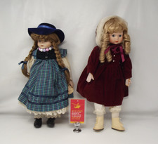 Alberon Porcelain And Cloth Doll Girl X 2                JL16