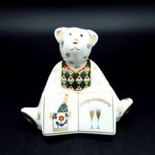 Royal Crown Derby Congratulations Teddy Bear paperweight ornament 2004-5 RCD