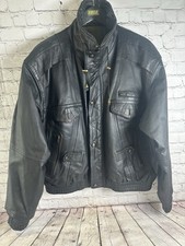 C&A MENS VINTAGE BLACK REAL LEATHER JACKET SIZE 44