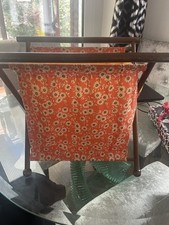 Wooden Magazine holder Fabric Folding Rack Knitting Sewing Craft Bag Vintage 