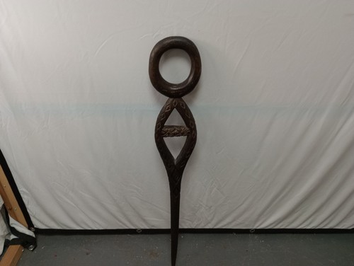 Antique carved wooden walking - antique,