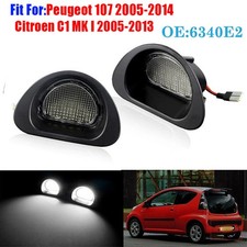 2Pcs LED Licence Number Plate Light Lamp White For Citroen C1 Peugeot 107 05-14