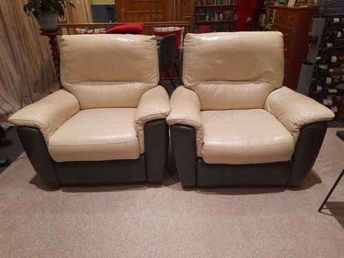 Leather reclining armchairs - 2,