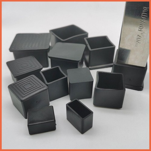 Square rubber chair ferrules - rubber,