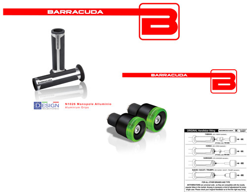 Barracuda silver knobs green - silver,