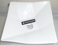 Sensations "Divine with Wine" Square White Ceramic Dish/Bowl - for Crisps / Dips