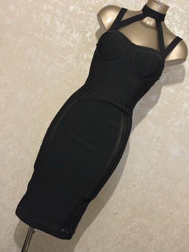 Black cage neck - cage, midi