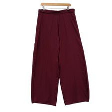 Jacques Vert Trousers UK16 Purple Plum Lightweight Casual Wide Leg - Preloved