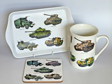 Leonard Mug, Coaster & Tray Set - Tanks Design