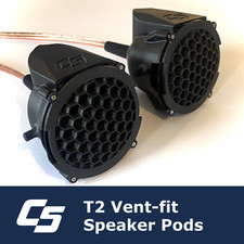 VW Volkswagen T2 Type-2 Dashboard Vent Speaker Kit (Pair 4 Ohm)