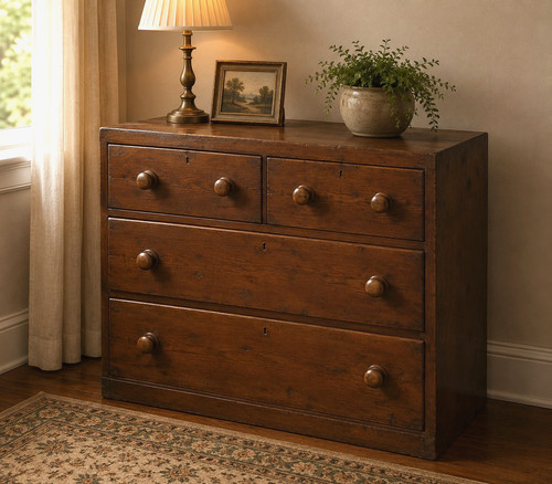 Victorian pine drawers - ,