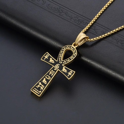 Ankh cross necklace eye - ankh,