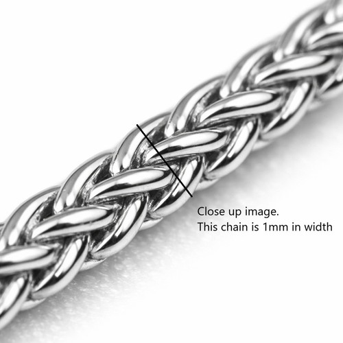 9ct white gold spiga chain - white,