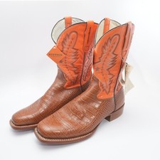 Stetson Orange Crocodile Skin Western Cowboy Boots Mens SZ 12 12-020-1865-1101TA