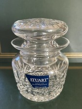 Stuart Crystal Lidded Jar/Pot Signed Original Label Cut Glass Sweets.