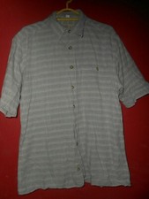 Vintage Tony D short sleeve light grey flannel shirt size S Small 43"