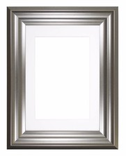 Bucharest Range Wide Frame Picture Photo Frames Decor With Mount  Silver  Chrome