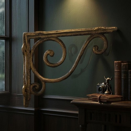 Cast iron shelf bracket - cast,