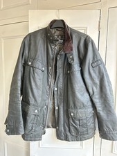 Barbour Duke Men's SAGE Green Wax Jacket 4 Pocket, Size Small