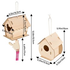 2PCS Hanging Wooden Bird House