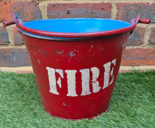 Vintage red fire bucket - red,