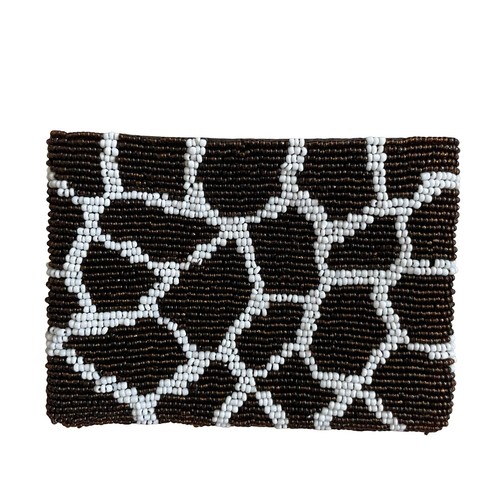 Beaded giraffe print coin - beaded,