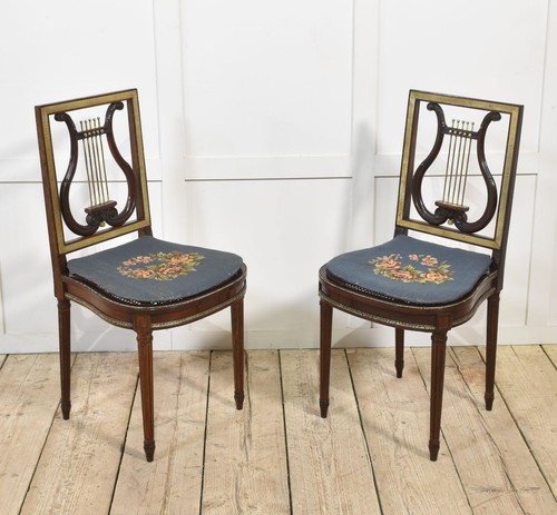Pair mahogany side chairs - pair, |