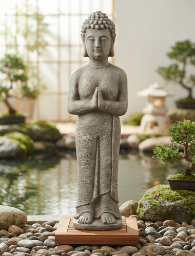 Grey buddha prayer - prayer, pose