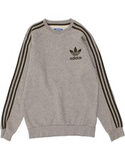 ADIDAS Mens Sweatshirt Jumper Small Grey Cotton CL50