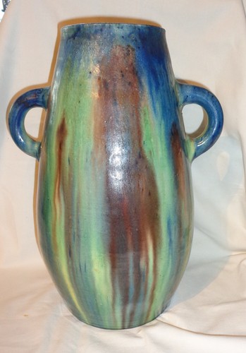 Heavy art nouveau pottery drip - art,