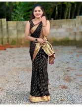 Designer Party Wear New Pakistani Saree Blouse  Sari Indian Wedding Bollywood