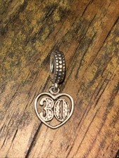 Genuine Pandora 30th Birthday Dangle Charm 925 ALE Silver