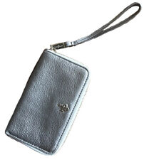 Cole Haan Womens Zip Around Metallic Gold Wristlet Designer Wallet Purse