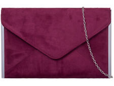 Women's Suede Velvet Leather Clutch bag Chain Prom Party Wedding Evening Handbag